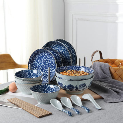 18 Pieces Ceramic Tableware Set Hand Painted Ceramic