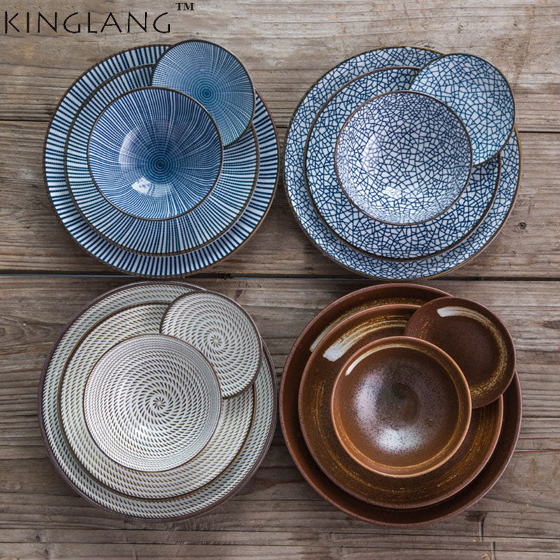 7pcs/set Japan style ceramic procelain dinner set