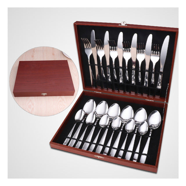 Stainless Steel 24 Pcs Dinnerware Set