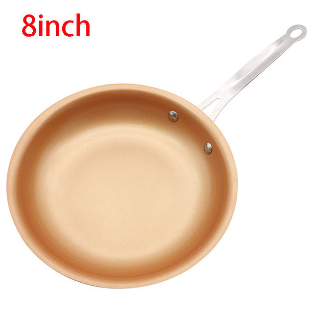 Non-stick Skillet Copper Red Pan Ceramic Skillet