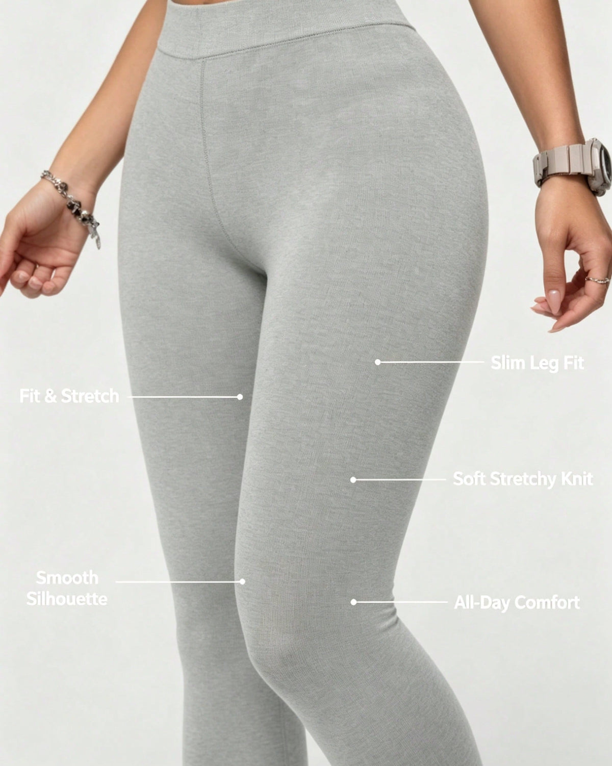 Women's 91% Cotton Classic Knit Leggings
