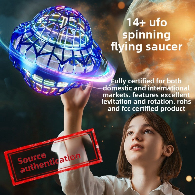 Smart Sensing UFO Flying Ball Boomerang Hovering RC Drone Magic Black Tech Toy for Boys and Girls Interactive LED Flying Toy