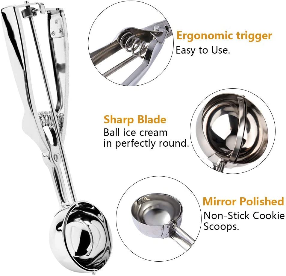 Ice Cream Scoop Set - Can be used for cookies, fruit, meatballs, etc...