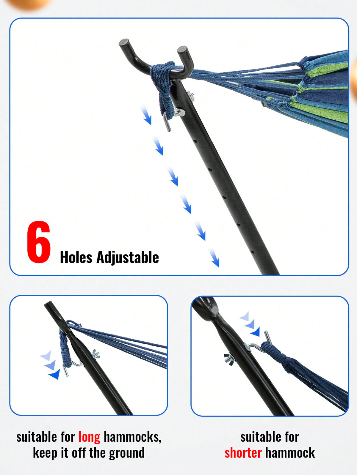 Portable Heavy Duty Hammock Stand Portable Steel Stand Only For Outdoor Patio Or Indoor With Carrying Case (No Hammock)