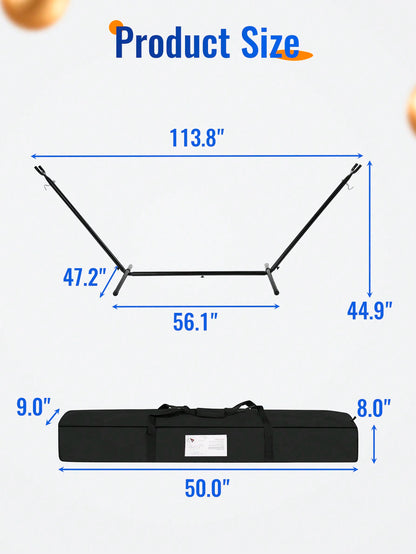 Portable Heavy Duty Hammock Stand Portable Steel Stand Only For Outdoor Patio Or Indoor With Carrying Case (No Hammock)