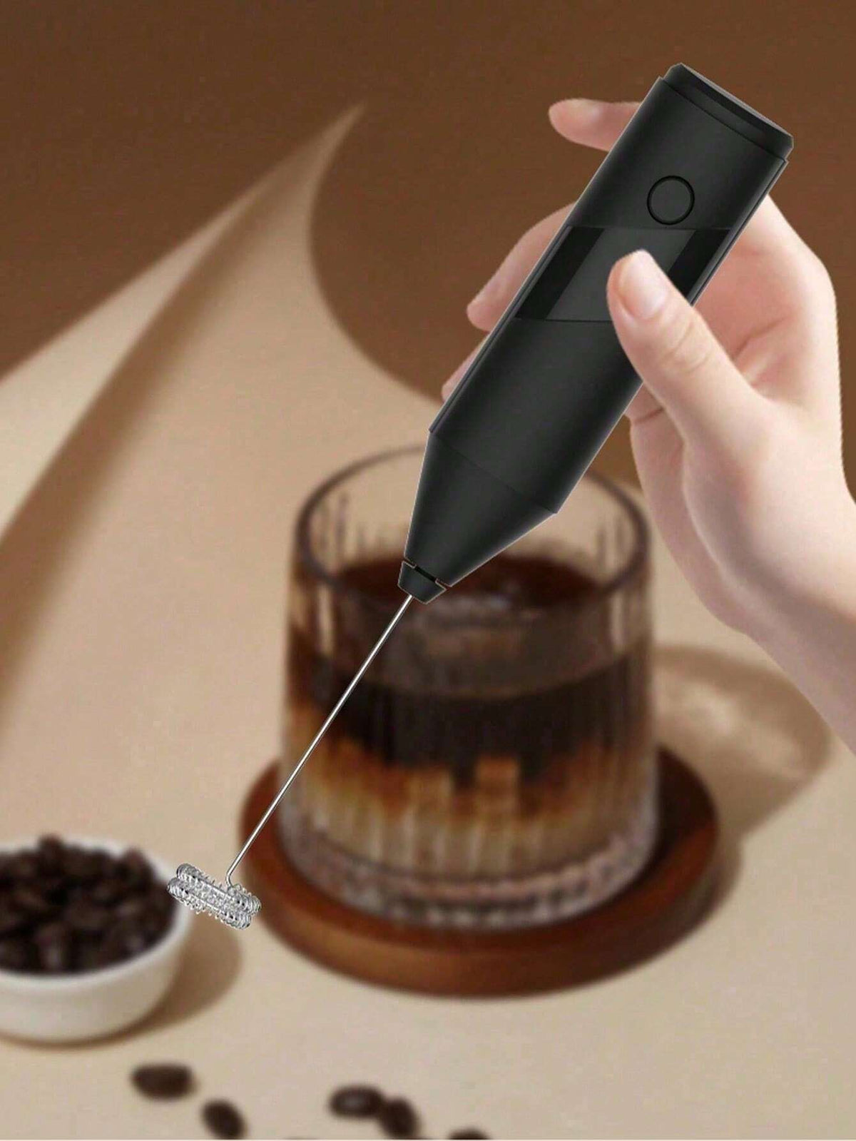 A Miniature Electric Milk-Frother For Household Use. A Hand-Held Milk Whisk Back To School