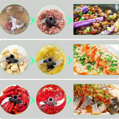 1pc Manual Food Processor Vegetable Chopper, Manual Food Chopper, Hand Pull String Vegetable Chopper, Portable Hand Pull String Garlic Mincer Onion Cutter For Veggies, Ginger, Fruits, Nuts, Herbs, Etc., Grey