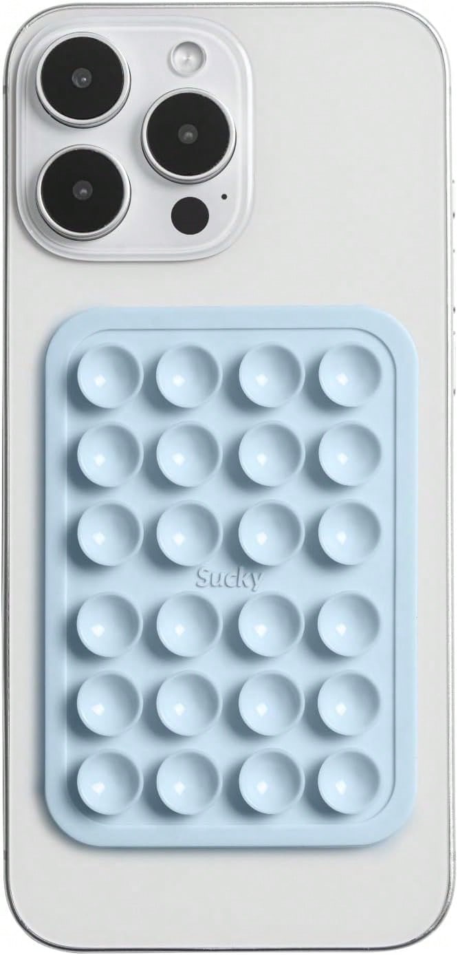 Silicone Suction Phone Case Adhesive Mount - Anti-Slip Holder, Hands-Free Fidget Toy, Phone Accessory For And Android (Crystal White, Magnetic),10964263