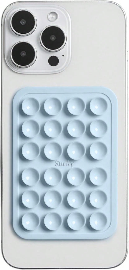 Silicone Suction Phone Case Adhesive Mount - Anti-Slip Holder, Hands-Free Fidget Toy, Phone Accessory For And Android (Crystal White, Magnetic),10964263