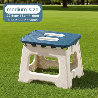 1PC Portable Multifunctional Folding Stool, Height 8.7-10 Inches, High Load-Bearing Folding Steps, Classic Style Outdoor Folding Stool, Portable Handheld Plastic Folding Stool - Compact, No Assembly Required, Multi-Functional Square Stool For Indoor And O