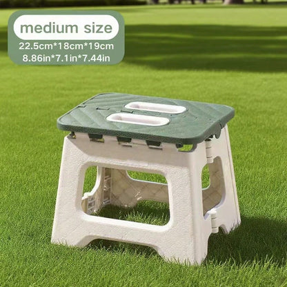 1PC Portable Multifunctional Folding Stool, Height 8.7-10 Inches, High Load-Bearing Folding Steps, Classic Style Outdoor Folding Stool, Portable Handheld Plastic Folding Stool - Compact, No Assembly Required, Multi-Functional Square Stool For Indoor And O
