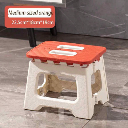 1PC Portable Multifunctional Folding Stool, Height 8.7-10 Inches, High Load-Bearing Folding Steps, Classic Style Outdoor Folding Stool, Portable Handheld Plastic Folding Stool - Compact, No Assembly Required, Multi-Functional Square Stool For Indoor And O