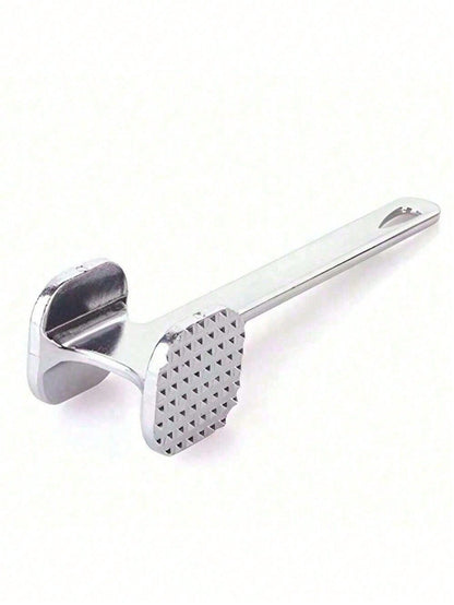 1pc Stainless Steel Meat Tenderizer, Double-Sided Meat Hammer, Steak Pounder, Kitchen Tool, Meat Mallet, Suitable For Picnic, Travel, Camping, BBQ - Metal Material