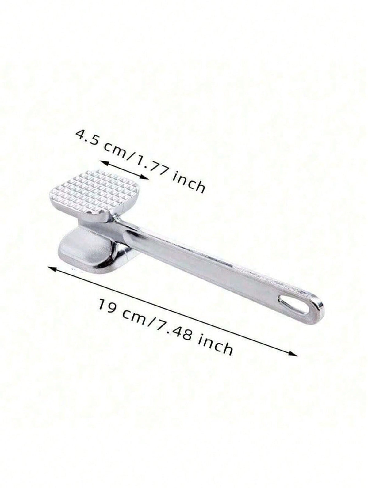 1pc Stainless Steel Meat Tenderizer, Double-Sided Meat Hammer, Steak Pounder, Kitchen Tool, Meat Mallet, Suitable For Picnic, Travel, Camping, BBQ - Metal Material