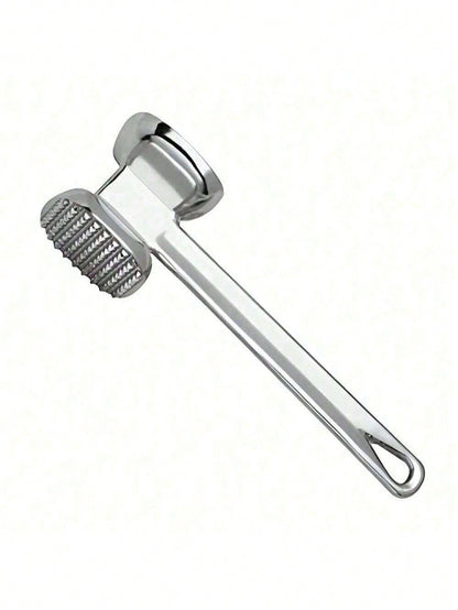 1pc Stainless Steel Meat Tenderizer, Double-Sided Meat Hammer, Steak Pounder, Kitchen Tool, Meat Mallet, Suitable For Picnic, Travel, Camping, BBQ - Metal Material
