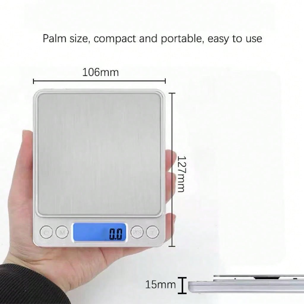 1pc Compact Digital Kitchen Scale, Stainless Steel LCD Electronic Smart Food Scale, Small Gram Baking Scale, Jewelry Scale, Coffee Scale, Herbal Scale, Kitchen Gadgets