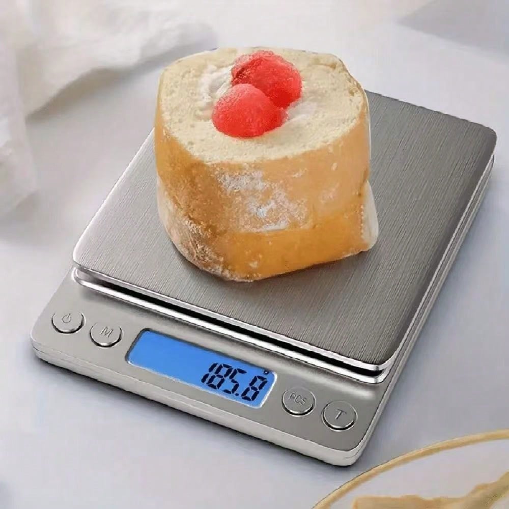 1pc Compact Digital Kitchen Scale, Stainless Steel LCD Electronic Smart Food Scale, Small Gram Baking Scale, Jewelry Scale, Coffee Scale, Herbal Scale, Kitchen Gadgets