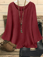 YFY Women's Long Sleeve Flared Cuff Shirt, Solid Colour