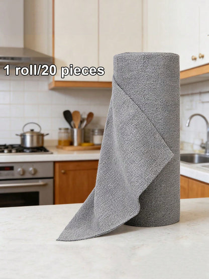 Reusable Microfiber Wet Wipes, 1 Roll/21pcs, Space-Themed Modern Square Cloths, Highly Absorbent Machine Washable Kitchen Towels, Durable Multi-Surface Household Cleaning Cloth For Dishwashing, Floors & Countertops, Dish Drying