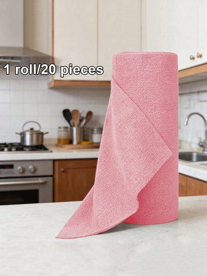 Reusable Microfiber Wet Wipes, 1 Roll/21pcs, Space-Themed Modern Square Cloths, Highly Absorbent Machine Washable Kitchen Towels, Durable Multi-Surface Household Cleaning Cloth For Dishwashing, Floors & Countertops, Dish Drying