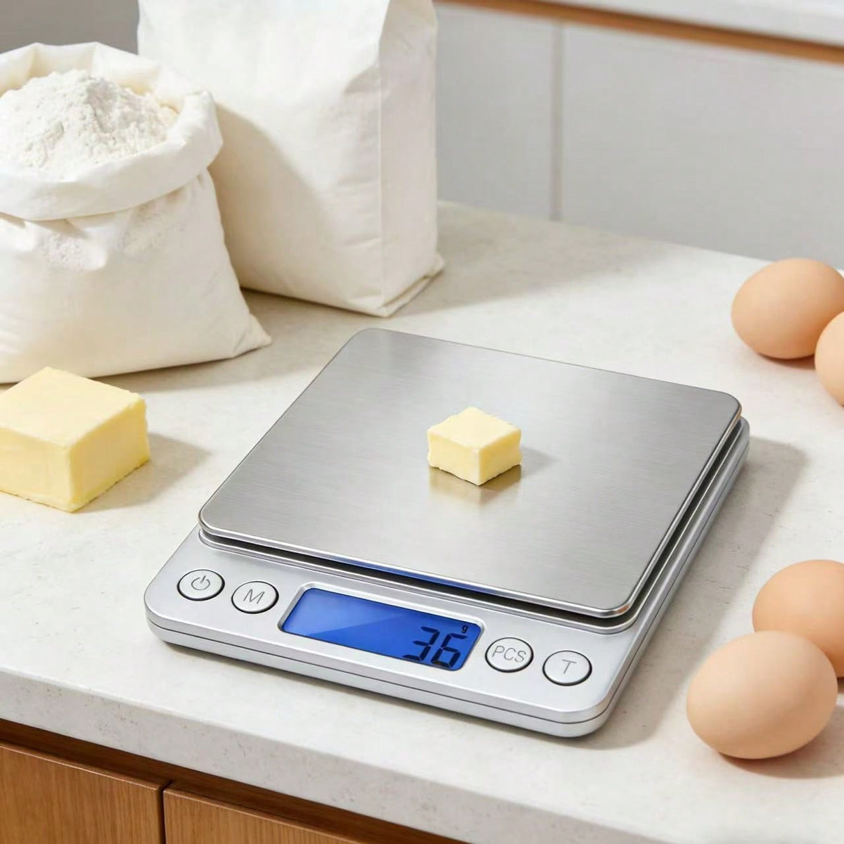 1pc Compact Digital Kitchen Scale, Stainless Steel LCD Electronic Smart Food Scale, Small Gram Baking Scale, Jewelry Scale, Coffee Scale, Herbal Scale, Kitchen Gadgets