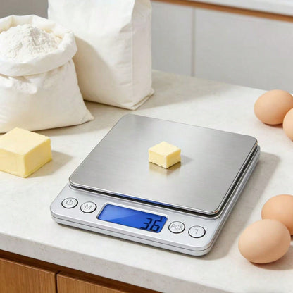 1pc Compact Digital Kitchen Scale, Stainless Steel LCD Electronic Smart Food Scale, Small Gram Baking Scale, Jewelry Scale, Coffee Scale, Herbal Scale, Kitchen Gadgets