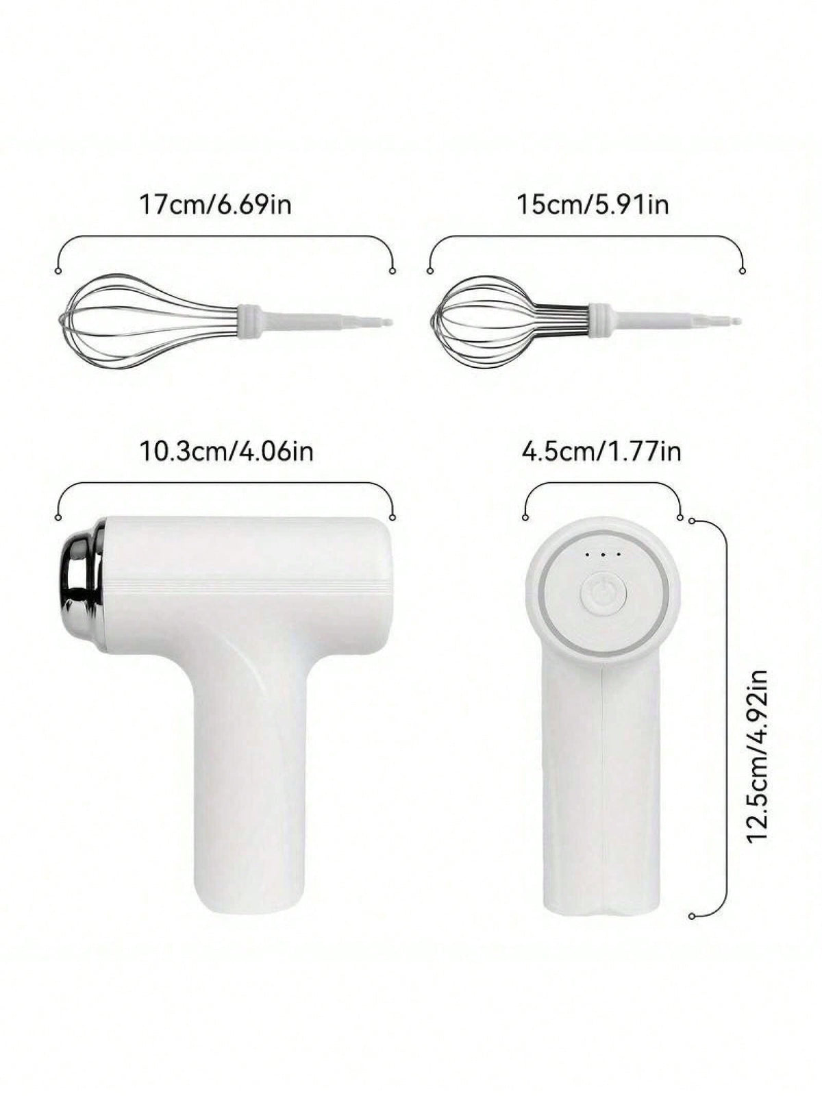Cordless Electric Hand Mixer| 3-Speed Rechargeable Whisk With 2 Detachable Heads, Compact Baking Tool For Thin Batter / Eggs / Cookies| Ideal For Tiny Kitchen / RV / Camping (Macaron Purple & White)