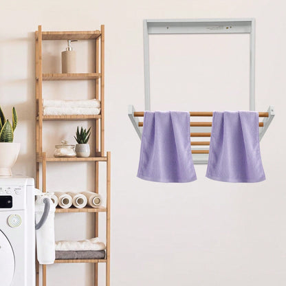 (23.62*2.36*31.5in) 5 Hanging Rods Clothes Drying Rack, White Wall Mounted Clothes Drying Rack, Folding Clothes Drying Rack For Laundry