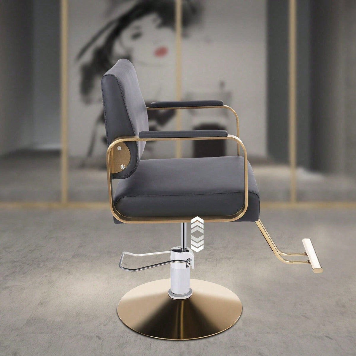 kangten Function Barber Chair With Footrest For Barber Shops Homes & Spas, 440lbs Capacity (Black+Golden)
