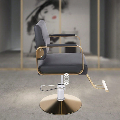 kangten Function Barber Chair With Footrest For Barber Shops Homes & Spas, 440lbs Capacity (Black+Golden)