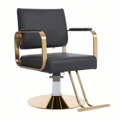 kangten Function Barber Chair With Footrest For Barber Shops Homes & Spas, 440lbs Capacity (Black+Golden)