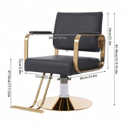 kangten Function Barber Chair With Footrest For Barber Shops Homes & Spas, 440lbs Capacity (Black+Golden)
