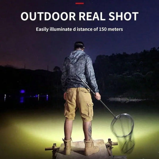 2-Pack Multifunctional 5-LED Headlamp, Head-Mounted Flashlight, Outdoor USB-Rechargeable Fishing Headlamp, Powerful Bald Head Light, 4-Mode Headlamp Flashlight For Outdoor Running, Hunting, Hiking, And Camping