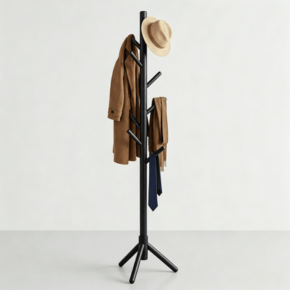 3-Color Freestanding Tree Coat Rack, Tripod Base Clothes Stand With Multi Hooks For Home Use