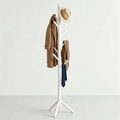 3-Color Freestanding Tree Coat Rack, Tripod Base Clothes Stand With Multi Hooks For Home Use