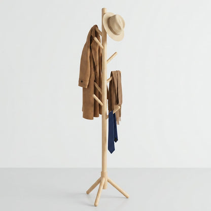 3-Color Freestanding Tree Coat Rack, Tripod Base Clothes Stand With Multi Hooks For Home Use