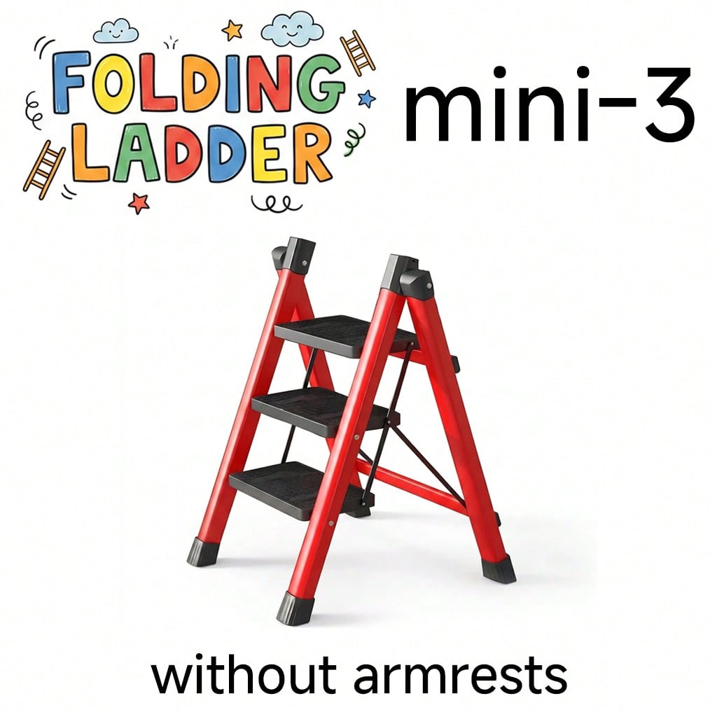 Heavy Duty Portable Folding Ladder 3/4/5/6 Steps 500LBS Capacity, Anti-Slip Wide Pedal, Metal Material, Lightweight And Durable, Multipurpose Ladder For Home And Industrial Use