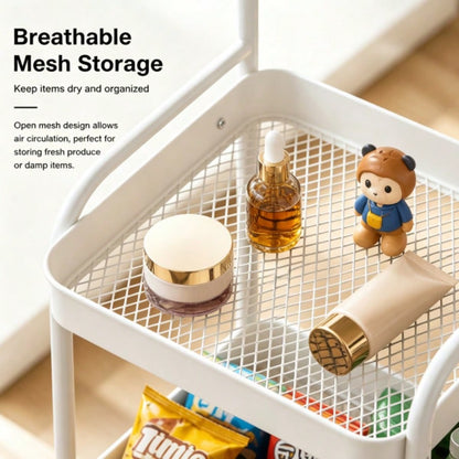 Multi-Layer Trolley Rack, Removable Metal Storage Rack, Snack Rack, Durable Steel Rack, Portable Wheels, Used For Storage And Organization In Bedrooms, Kitchens, Bathrooms, Offices And Dormitories