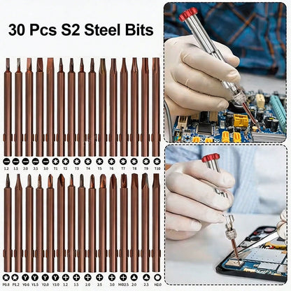 31pcs Precision Screwdriver Bit Set, Torx And Screwdriver Maintenance Tool Kit For IPhone Phone Opening