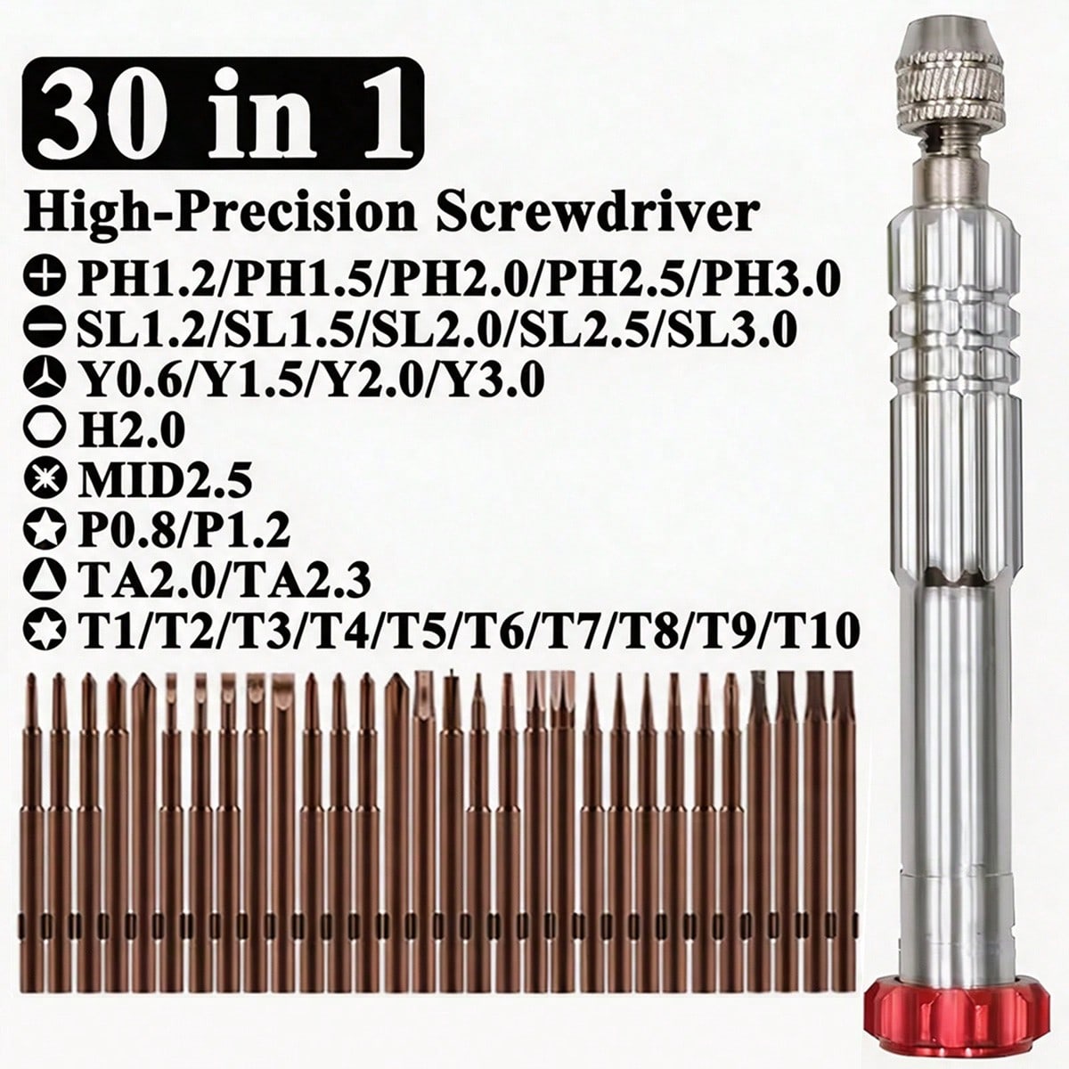 31pcs Precision Screwdriver Bit Set, Torx And Screwdriver Maintenance Tool Kit For IPhone Phone Opening
