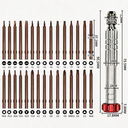 31pcs Precision Screwdriver Bit Set, Torx And Screwdriver Maintenance Tool Kit For IPhone Phone Opening