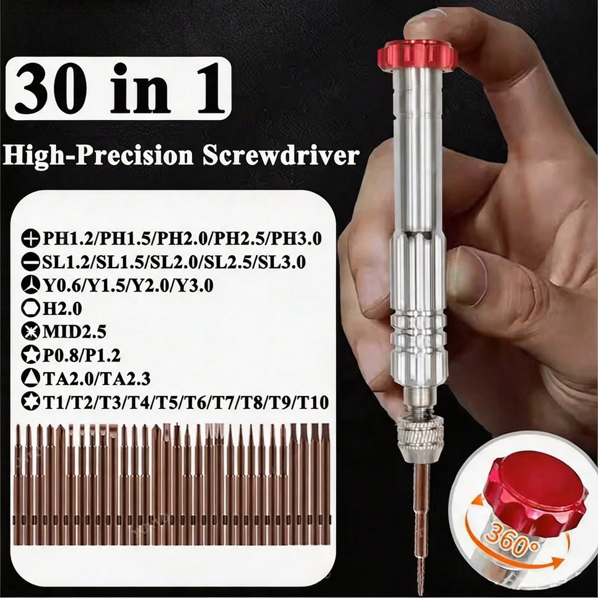 31pcs Precision Screwdriver Bit Set, Torx And Screwdriver Maintenance Tool Kit For IPhone Phone Opening