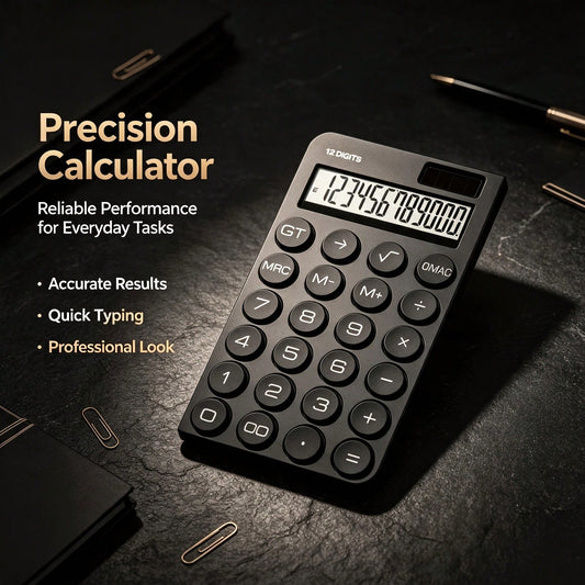 12-Digit Large Screen Desktop Electronic Calculator, Black And White Dual Color Options, Large Buttons For Comfortable Pressing, Clear And Intuitive Digital Display, Stable And Accurate Calculations, Suitable For Students Solving Problems, Office Financia