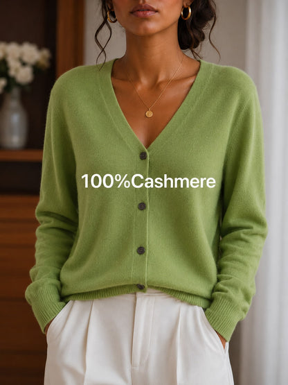 Women's Casual Cashmere Long Sleeve V-Neck Pullover Sweater, Soft And Slight Stretch Knit Top For Fall And Winter,