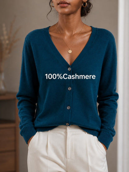 Women's Casual Cashmere Long Sleeve V-Neck Pullover Sweater, Soft And Slight Stretch Knit Top For Fall And Winter,