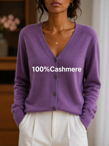 Women's Casual Cashmere Long Sleeve V-Neck Pullover Sweater, Soft And Slight Stretch Knit Top For Fall And Winter,