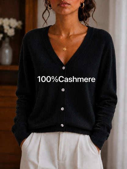 Women's Casual Cashmere Long Sleeve V-Neck Pullover Sweater, Soft And Slight Stretch Knit Top For Fall And Winter,