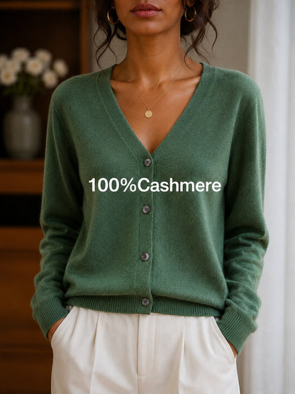 Women's Casual Cashmere Long Sleeve V-Neck Pullover Sweater, Soft And Slight Stretch Knit Top For Fall And Winter,