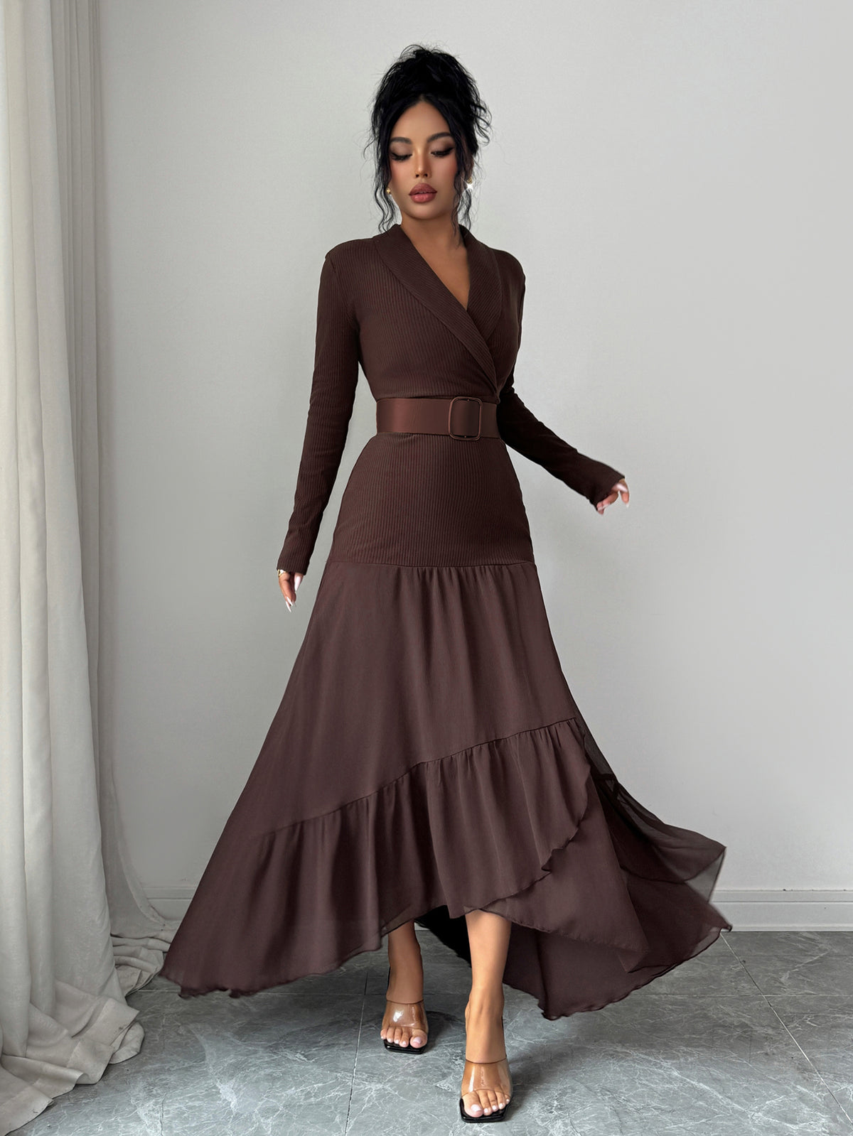 Elenzga Women's Long Dress, Women's Autumn Wedding Guest Dress
