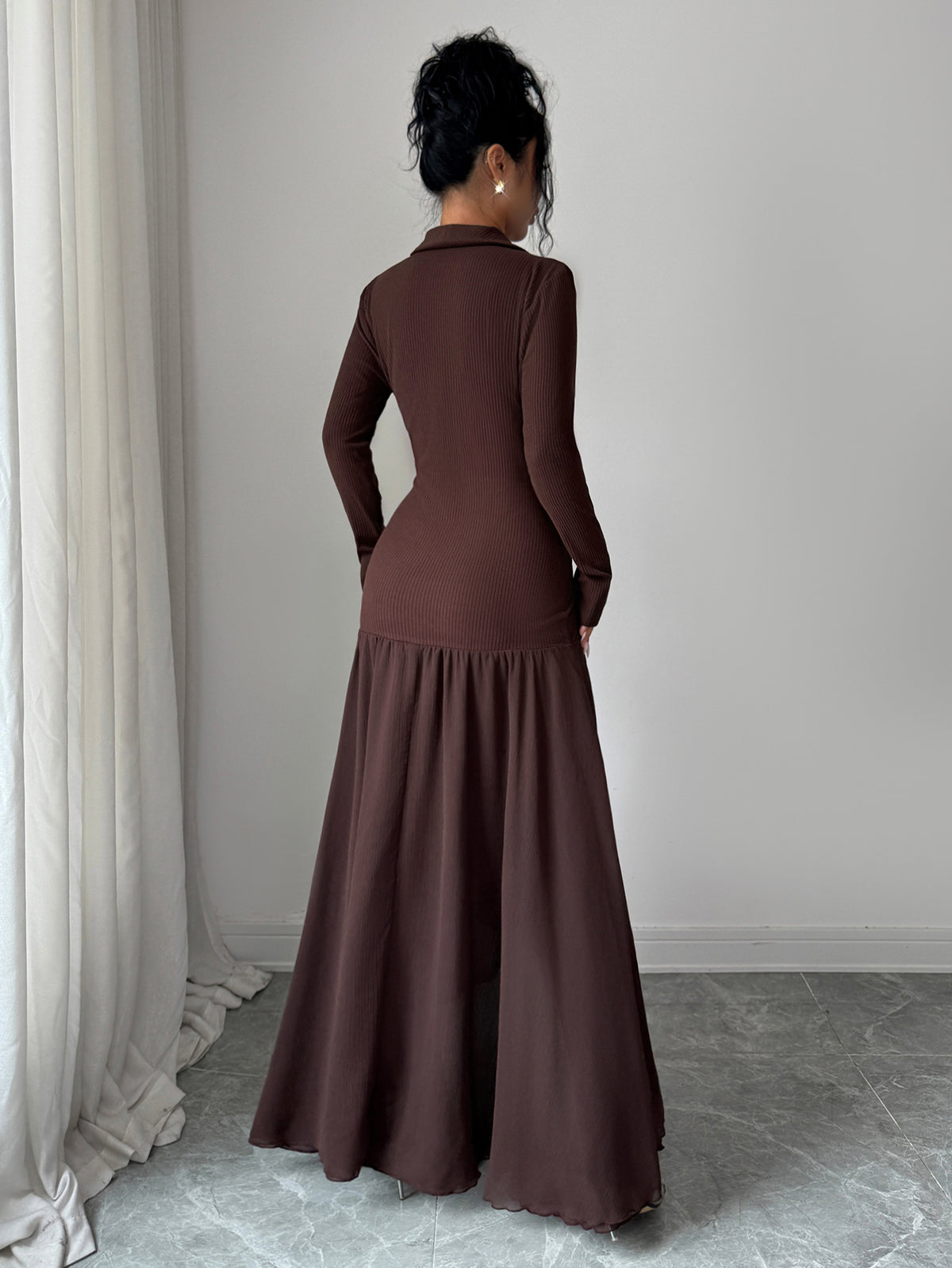 Elenzga Women's Long Dress, Women's Autumn Wedding Guest Dress